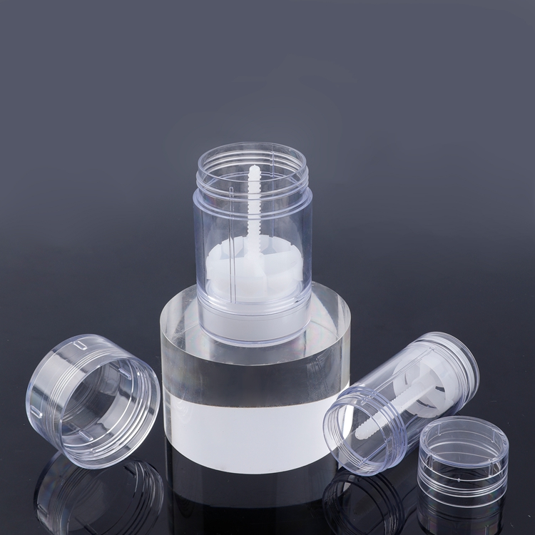 Flacone deodorante trasparente personalizzato di lusso da 15g 30g 50g 75g, flaconi deodoranti riempiti sul fondo, flaconi deodoranti in plastica
