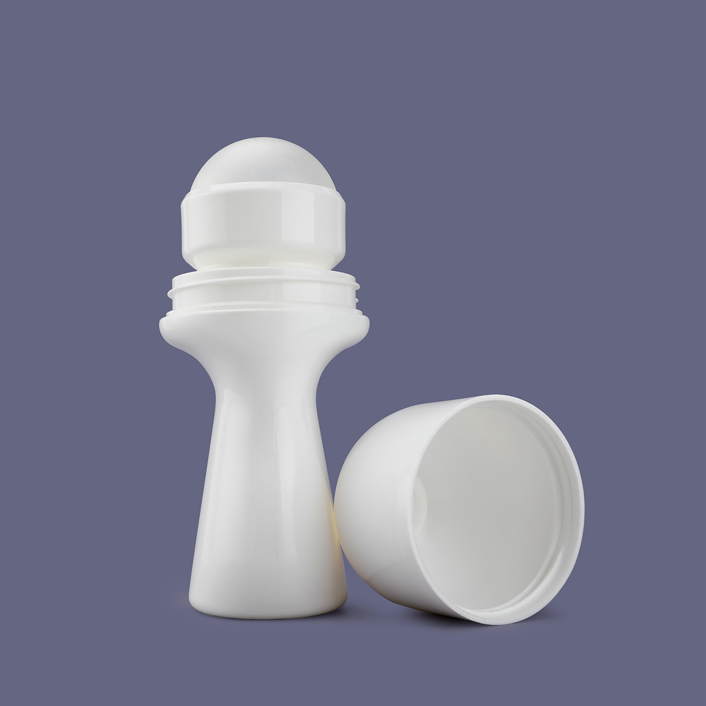 Bottiglia di deodorante vuota da 50 ml biodegradabile ECO con sfera in plastica, bottiglia rotonda, bottiglia di plastica da rotolare