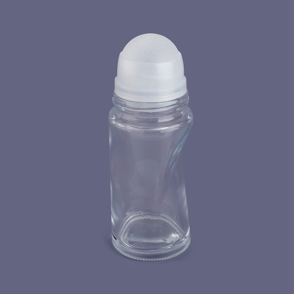 Rotolo di vetro deodorante all'ingrosso da 50 ml su bottiglia, rotolo di olio di profumo su bottiglia di vetro con sfera a rullo, rotolo di lusso su bottiglia di profumo