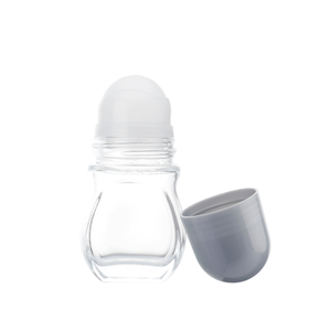 Bottiglia di vetro vuota con deodorante antitraspirante trasparente, bottiglia di profumo con rotolo di vetro, bottiglia di vetro con deodorante roll-on da 50 ml ricaricabile